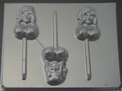 228x Bunny Women Girl Santa Hat Chocolate or Hard Candy Lollipop Mold